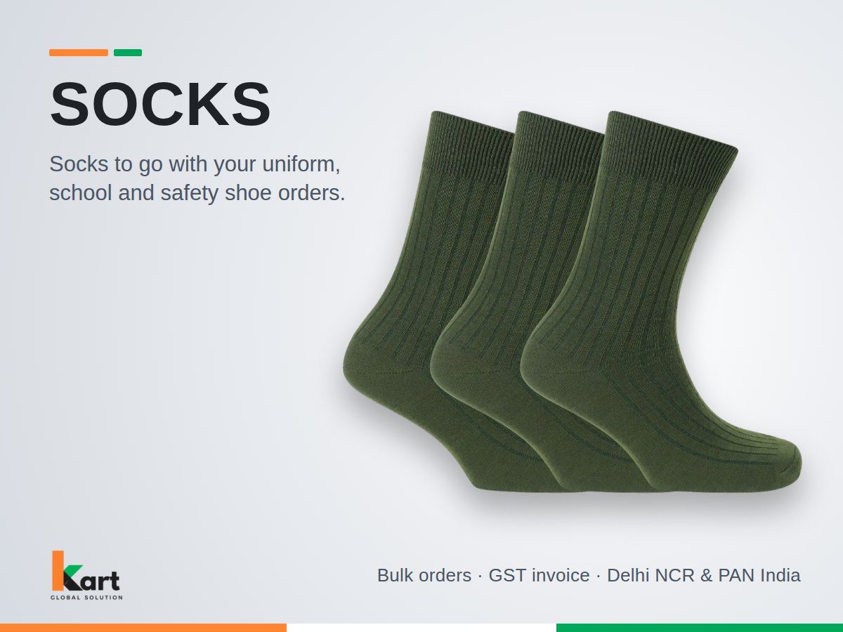 Pack of three olive green socks